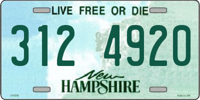 NH license plate 3124920