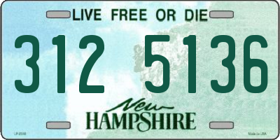 NH license plate 3125136