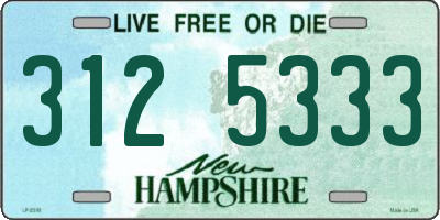NH license plate 3125333
