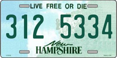NH license plate 3125334
