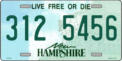 NH license plate 3125456
