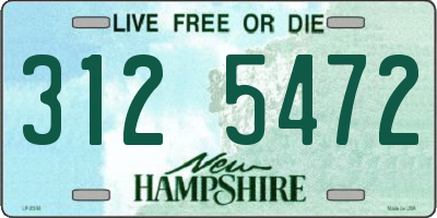 NH license plate 3125472
