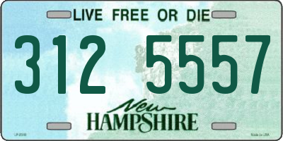 NH license plate 3125557