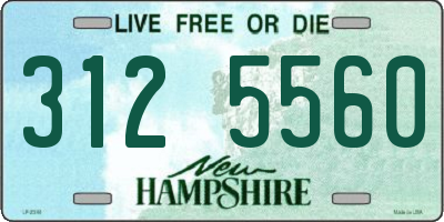NH license plate 3125560