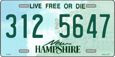 NH license plate 3125647