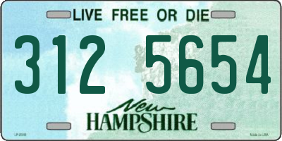 NH license plate 3125654