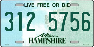 NH license plate 3125756