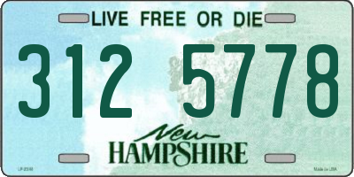 NH license plate 3125778