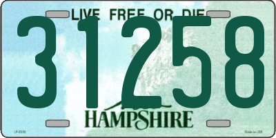 NH license plate 31258