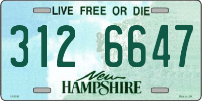 NH license plate 3126647
