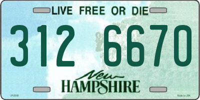 NH license plate 3126670
