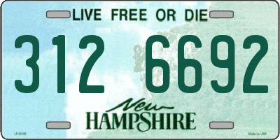 NH license plate 3126692