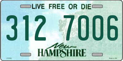NH license plate 3127006