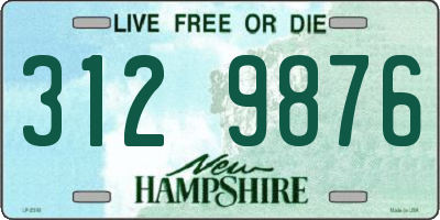 NH license plate 3129876