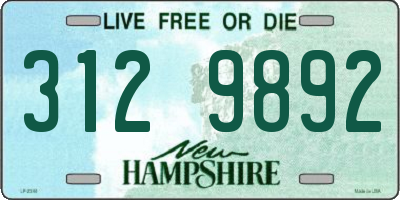 NH license plate 3129892