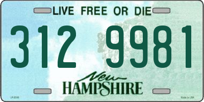 NH license plate 3129981