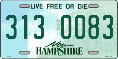 NH license plate 3130083