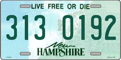 NH license plate 3130192