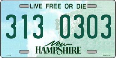 NH license plate 3130303