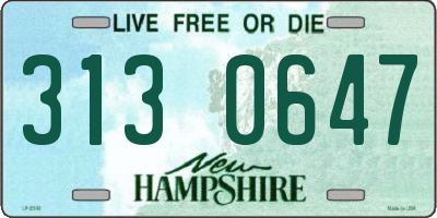 NH license plate 3130647