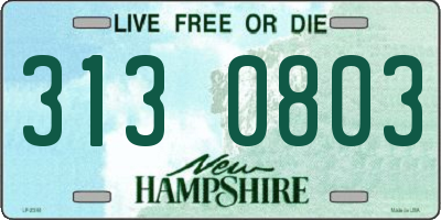 NH license plate 3130803