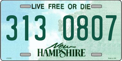 NH license plate 3130807
