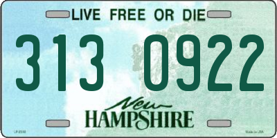 NH license plate 3130922