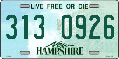 NH license plate 3130926