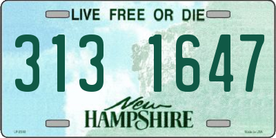 NH license plate 3131647