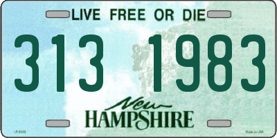 NH license plate 3131983