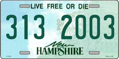 NH license plate 3132003