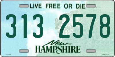 NH license plate 3132578
