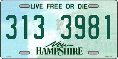 NH license plate 3133981