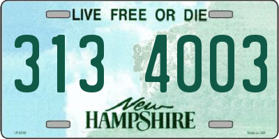 NH license plate 3134003