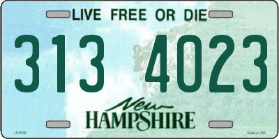 NH license plate 3134023