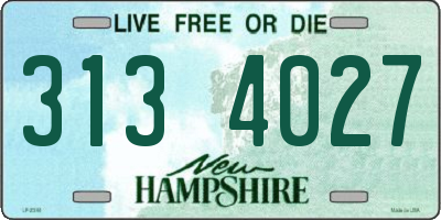 NH license plate 3134027