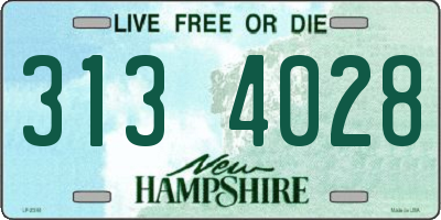 NH license plate 3134028