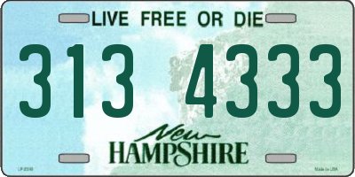 NH license plate 3134333
