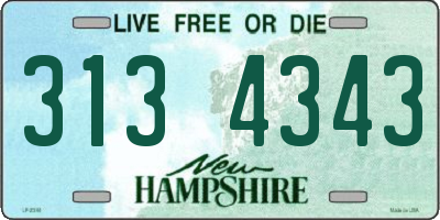 NH license plate 3134343