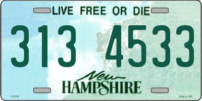 NH license plate 3134533