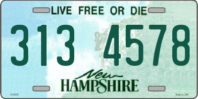 NH license plate 3134578