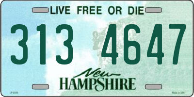 NH license plate 3134647