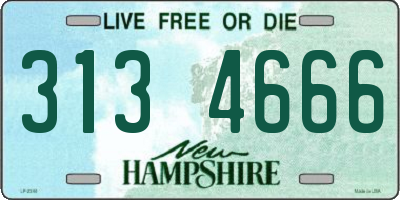 NH license plate 3134666