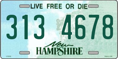 NH license plate 3134678