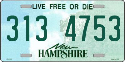 NH license plate 3134753