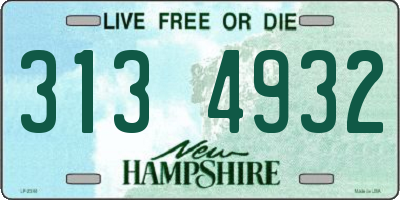 NH license plate 3134932