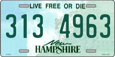 NH license plate 3134963