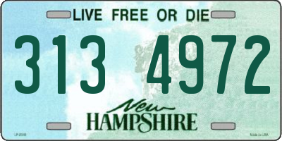 NH license plate 3134972