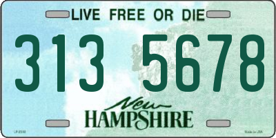 NH license plate 3135678