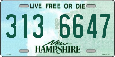 NH license plate 3136647